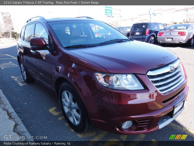 Ruby Red Pearl / Desert Beige 2010 Subaru Tribeca 3.6R Touring