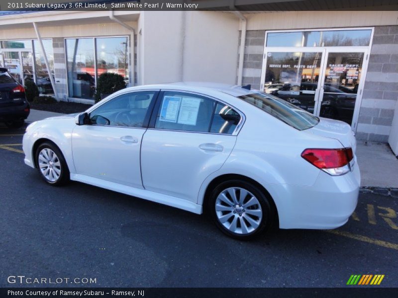 Satin White Pearl / Warm Ivory 2011 Subaru Legacy 3.6R Limited