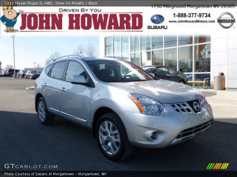 Silver Ice Metallic / Black 2011 Nissan Rogue SL AWD