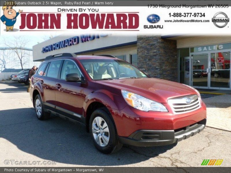 Ruby Red Pearl / Warm Ivory 2011 Subaru Outback 2.5i Wagon