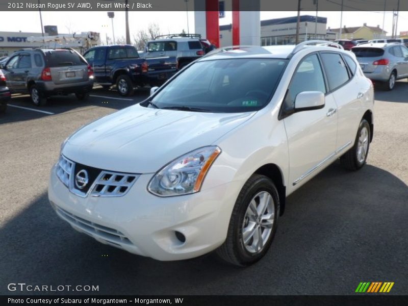 Pearl White / Black 2012 Nissan Rogue SV AWD