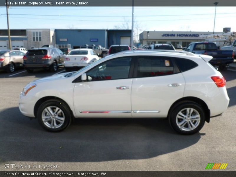 Pearl White / Black 2012 Nissan Rogue SV AWD