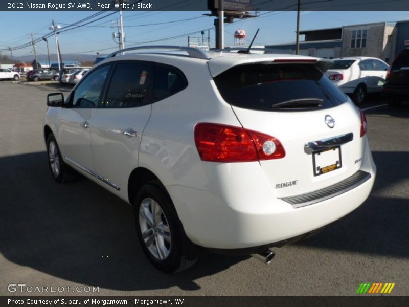 Pearl White / Black 2012 Nissan Rogue SV AWD