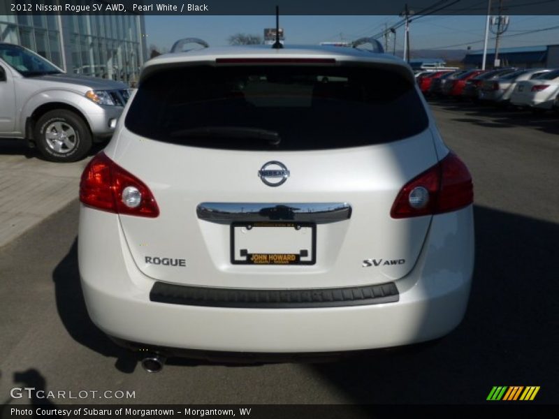 Pearl White / Black 2012 Nissan Rogue SV AWD