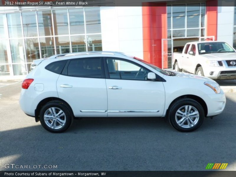 Pearl White / Black 2012 Nissan Rogue SV AWD