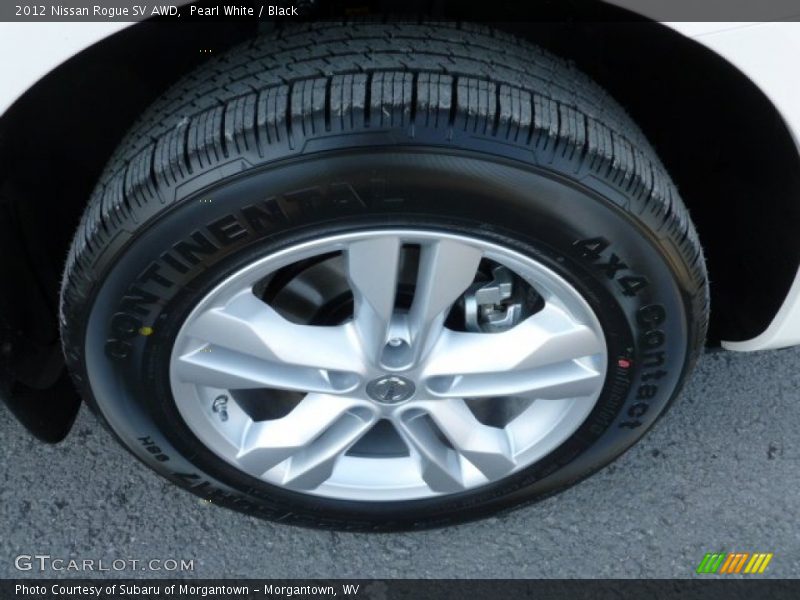 Pearl White / Black 2012 Nissan Rogue SV AWD