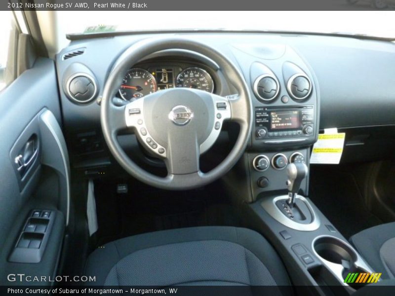 Pearl White / Black 2012 Nissan Rogue SV AWD