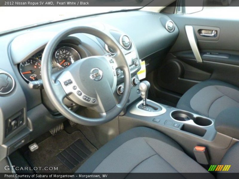 Pearl White / Black 2012 Nissan Rogue SV AWD