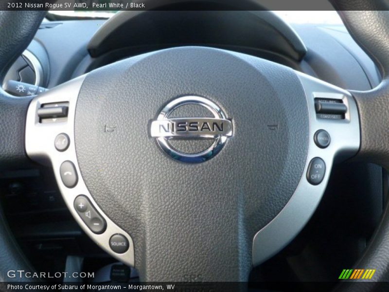 Pearl White / Black 2012 Nissan Rogue SV AWD