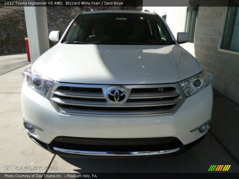 Blizzard White Pearl / Sand Beige 2012 Toyota Highlander V6 4WD