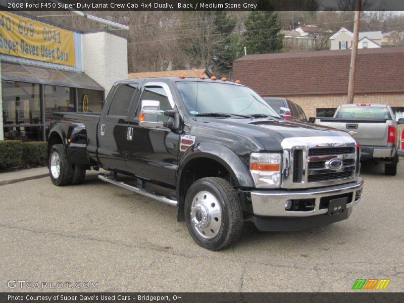 Black / Medium Stone Grey 2008 Ford F450 Super Duty Lariat Crew Cab 4x4 Dually