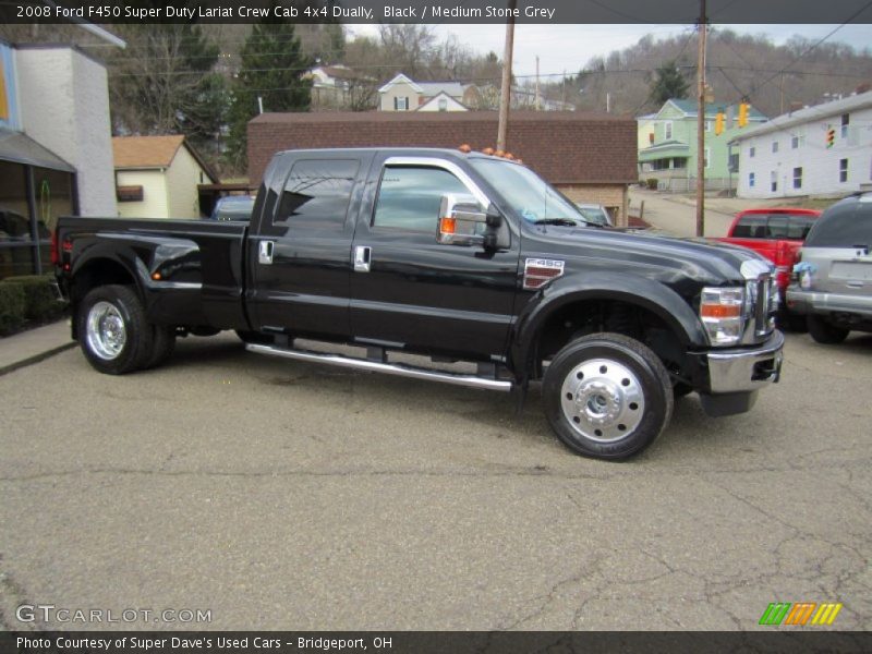 Black / Medium Stone Grey 2008 Ford F450 Super Duty Lariat Crew Cab 4x4 Dually
