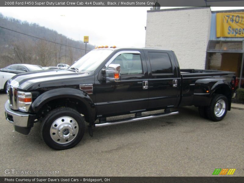 Black / Medium Stone Grey 2008 Ford F450 Super Duty Lariat Crew Cab 4x4 Dually