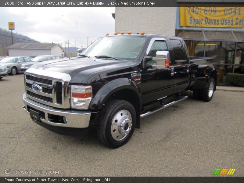 Black / Medium Stone Grey 2008 Ford F450 Super Duty Lariat Crew Cab 4x4 Dually