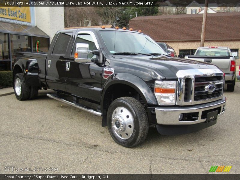 Black / Medium Stone Grey 2008 Ford F450 Super Duty Lariat Crew Cab 4x4 Dually