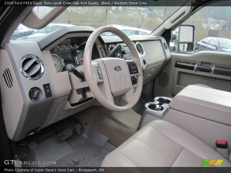 Black / Medium Stone Grey 2008 Ford F450 Super Duty Lariat Crew Cab 4x4 Dually