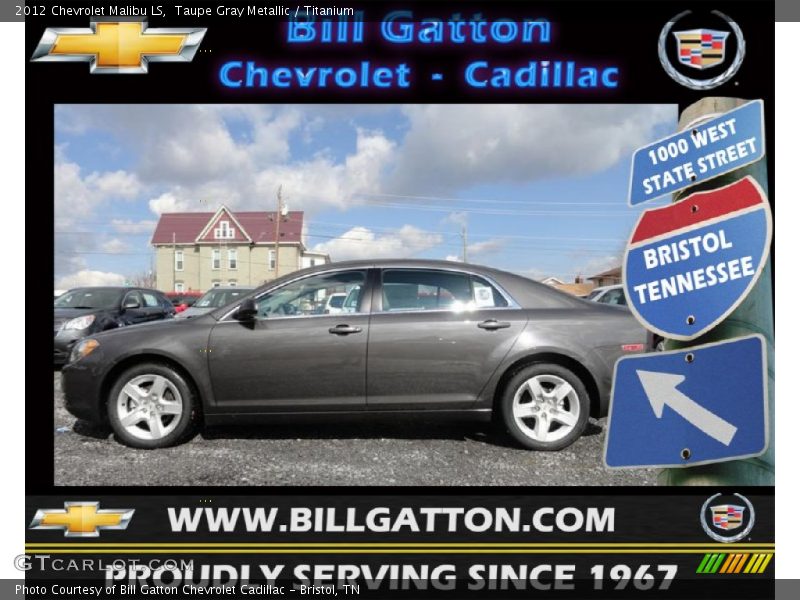 Taupe Gray Metallic / Titanium 2012 Chevrolet Malibu LS