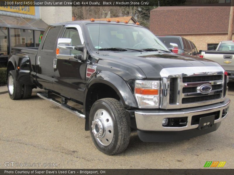 Black / Medium Stone Grey 2008 Ford F450 Super Duty Lariat Crew Cab 4x4 Dually