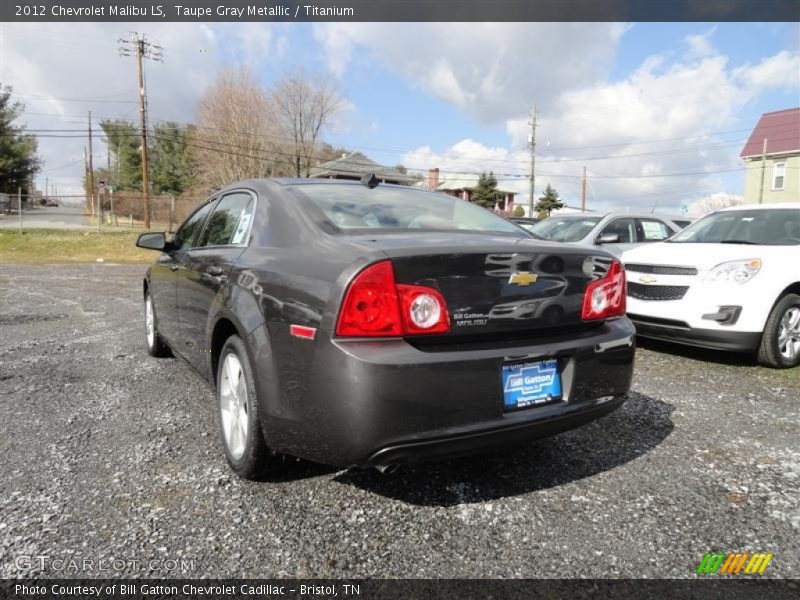 Taupe Gray Metallic / Titanium 2012 Chevrolet Malibu LS