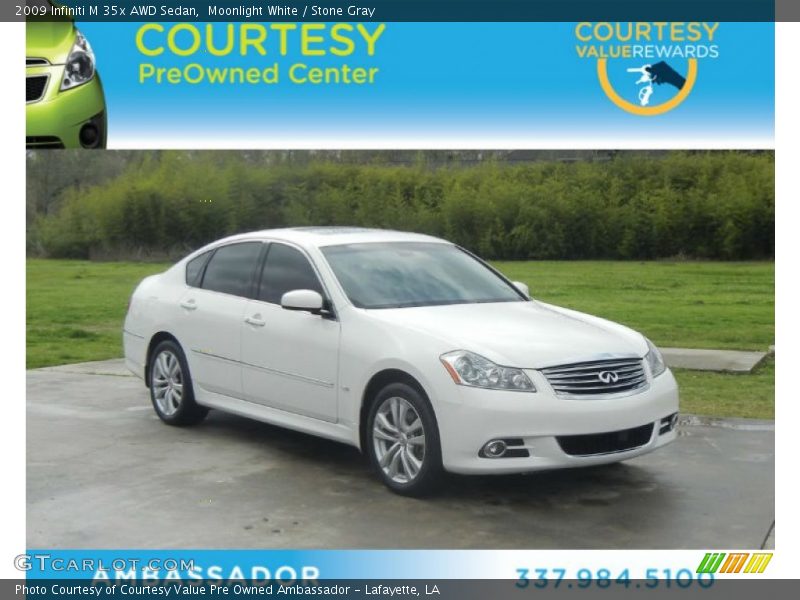 Moonlight White / Stone Gray 2009 Infiniti M 35x AWD Sedan