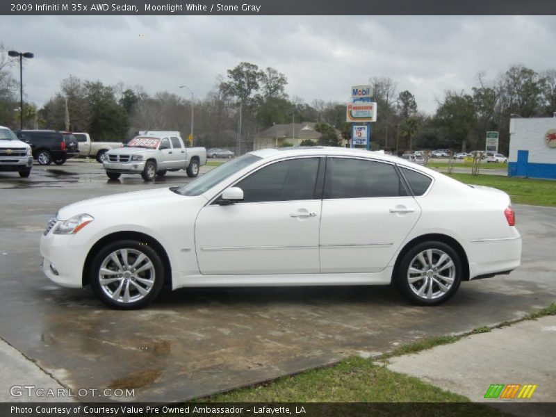 Moonlight White / Stone Gray 2009 Infiniti M 35x AWD Sedan