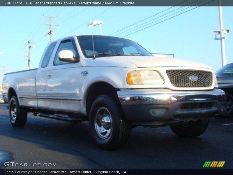 Oxford White / Medium Graphite 2000 Ford F150 Lariat Extended Cab 4x4