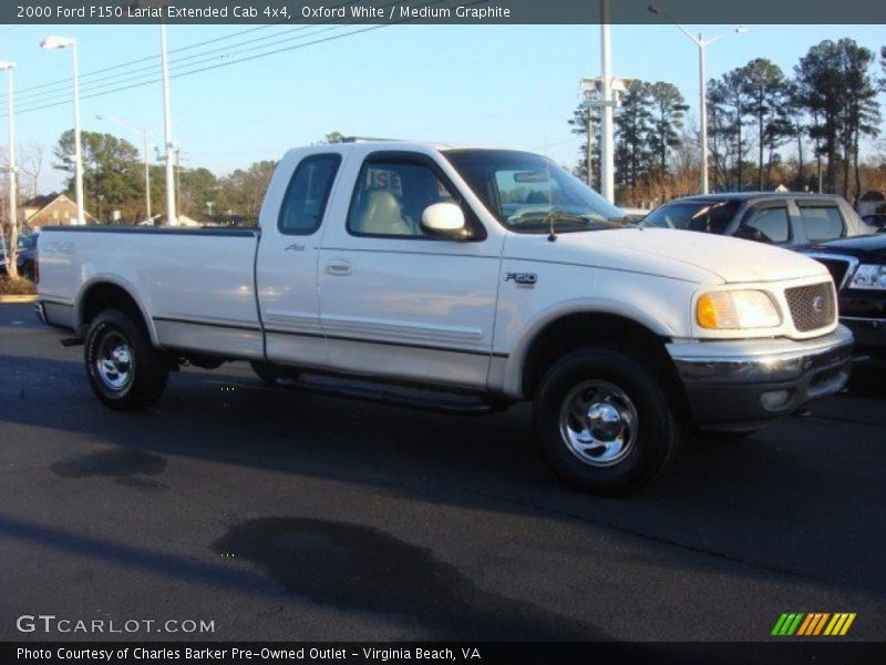 Oxford White / Medium Graphite 2000 Ford F150 Lariat Extended Cab 4x4