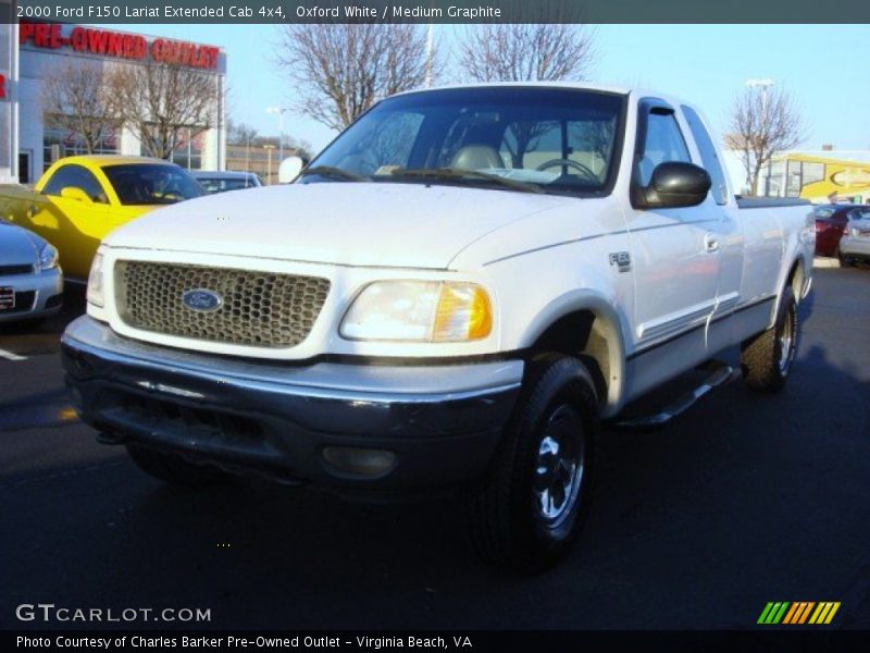 Oxford White / Medium Graphite 2000 Ford F150 Lariat Extended Cab 4x4