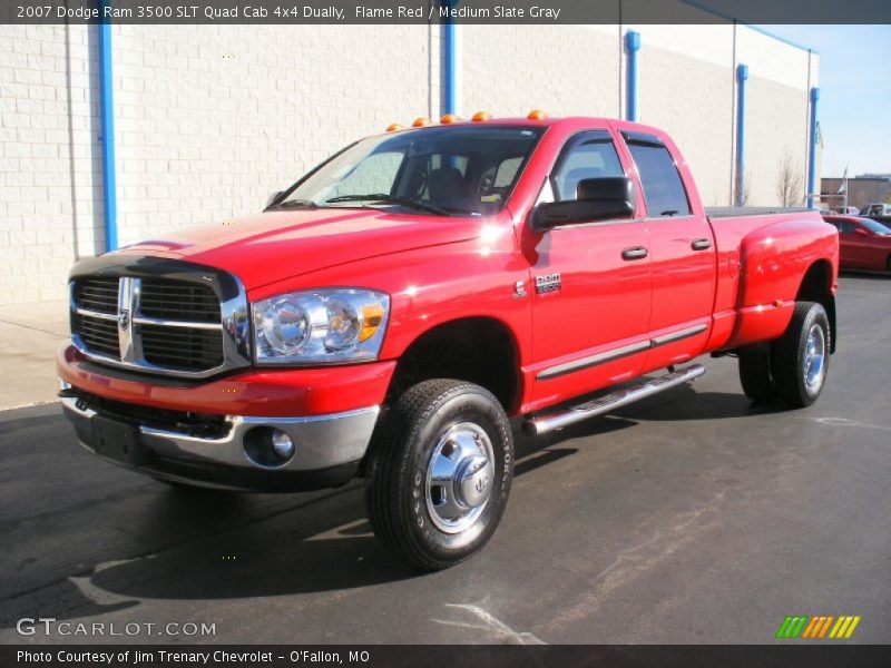 Flame Red / Medium Slate Gray 2007 Dodge Ram 3500 SLT Quad Cab 4x4 Dually