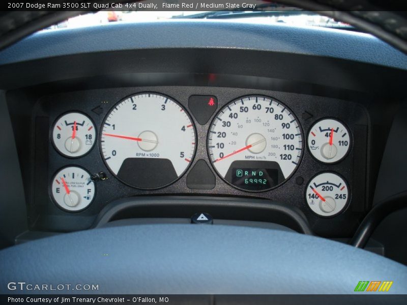 Flame Red / Medium Slate Gray 2007 Dodge Ram 3500 SLT Quad Cab 4x4 Dually