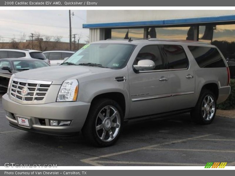 Quicksilver / Ebony 2008 Cadillac Escalade ESV AWD