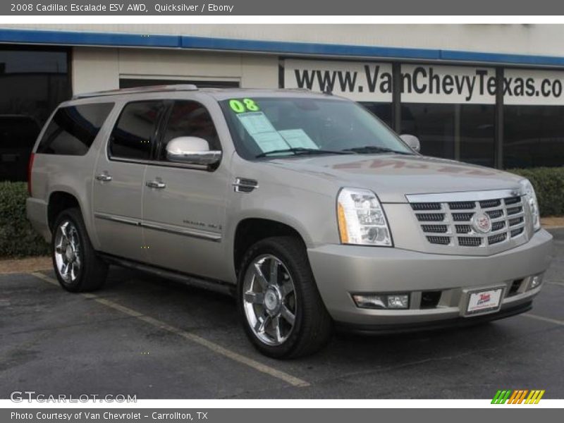 Quicksilver / Ebony 2008 Cadillac Escalade ESV AWD