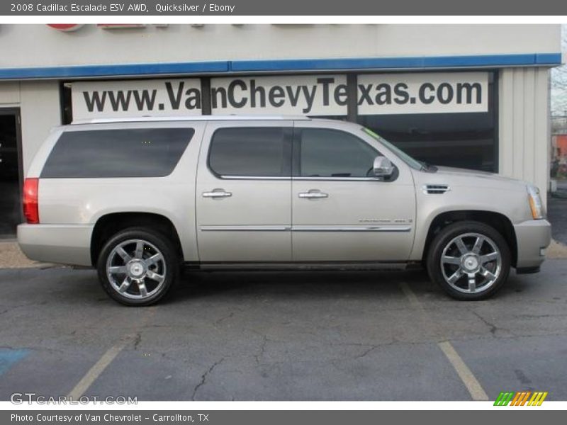 Quicksilver / Ebony 2008 Cadillac Escalade ESV AWD