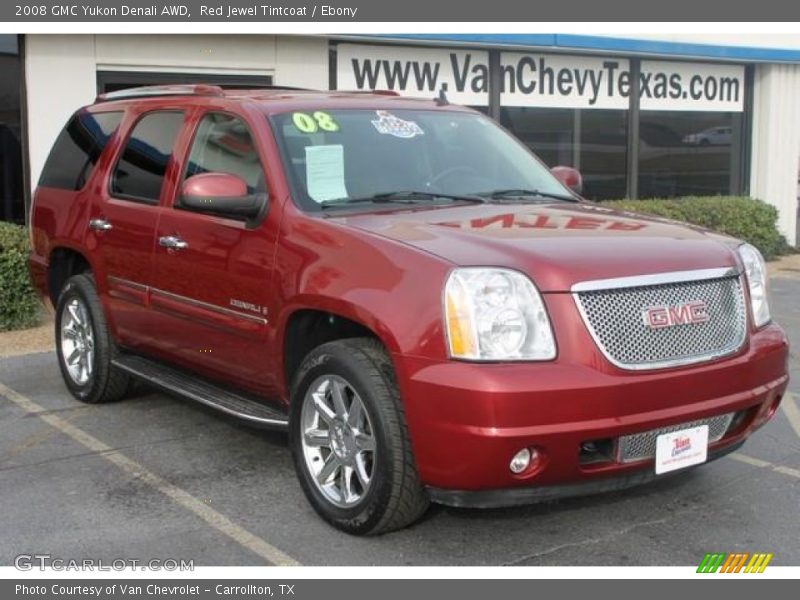 Red Jewel Tintcoat / Ebony 2008 GMC Yukon Denali AWD