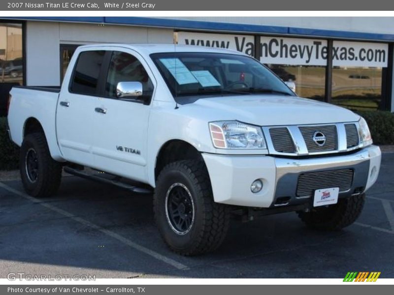 White / Steel Gray 2007 Nissan Titan LE Crew Cab