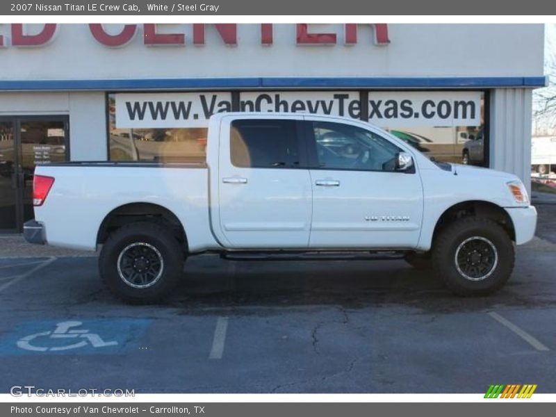 White / Steel Gray 2007 Nissan Titan LE Crew Cab