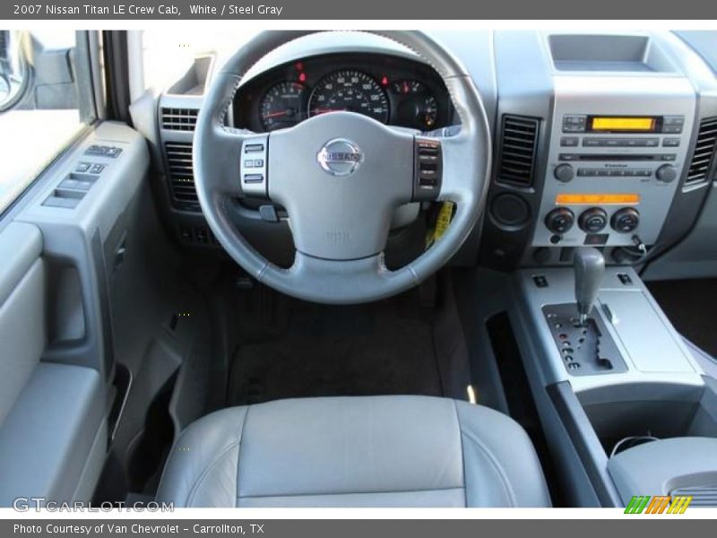 White / Steel Gray 2007 Nissan Titan LE Crew Cab
