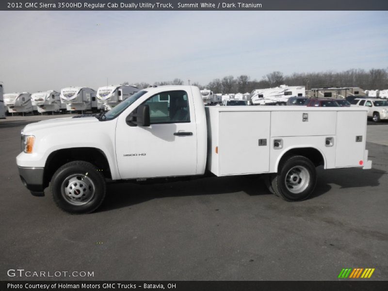Summit White / Dark Titanium 2012 GMC Sierra 3500HD Regular Cab Dually Utility Truck