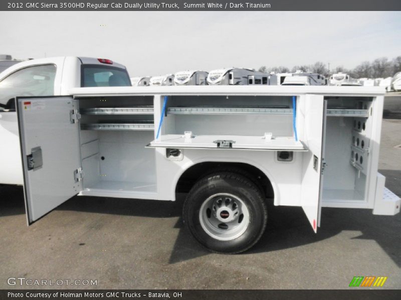 Summit White / Dark Titanium 2012 GMC Sierra 3500HD Regular Cab Dually Utility Truck