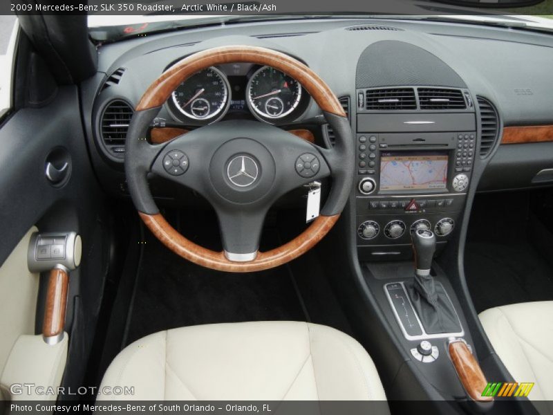 Arctic White / Black/Ash 2009 Mercedes-Benz SLK 350 Roadster