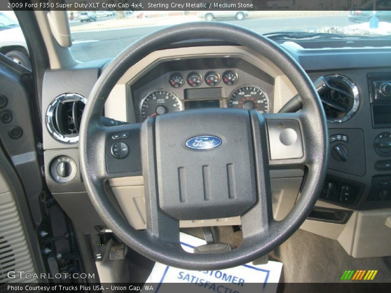 Sterling Grey Metallic / Medium Stone 2009 Ford F350 Super Duty XLT Crew Cab 4x4