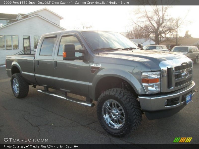 Sterling Grey Metallic / Medium Stone 2009 Ford F350 Super Duty XLT Crew Cab 4x4