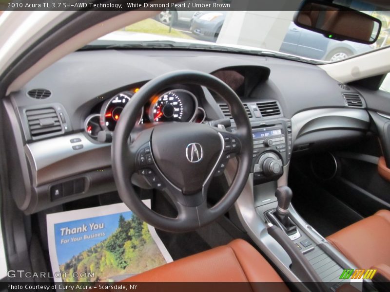White Diamond Pearl / Umber Brown 2010 Acura TL 3.7 SH-AWD Technology