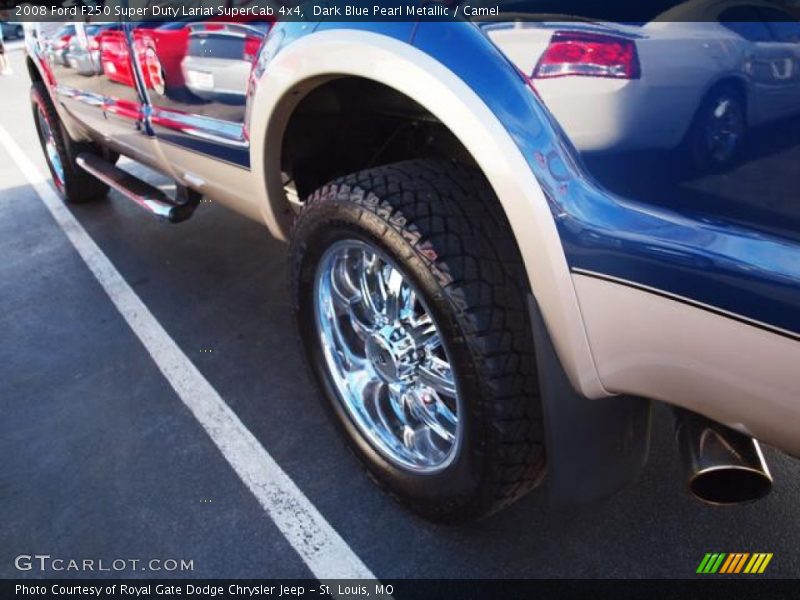 Dark Blue Pearl Metallic / Camel 2008 Ford F250 Super Duty Lariat SuperCab 4x4