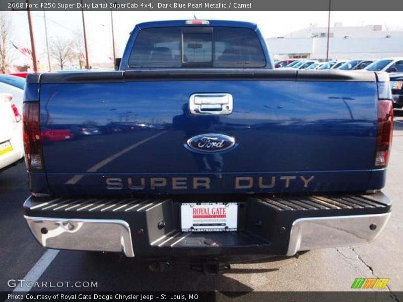 Dark Blue Pearl Metallic / Camel 2008 Ford F250 Super Duty Lariat SuperCab 4x4