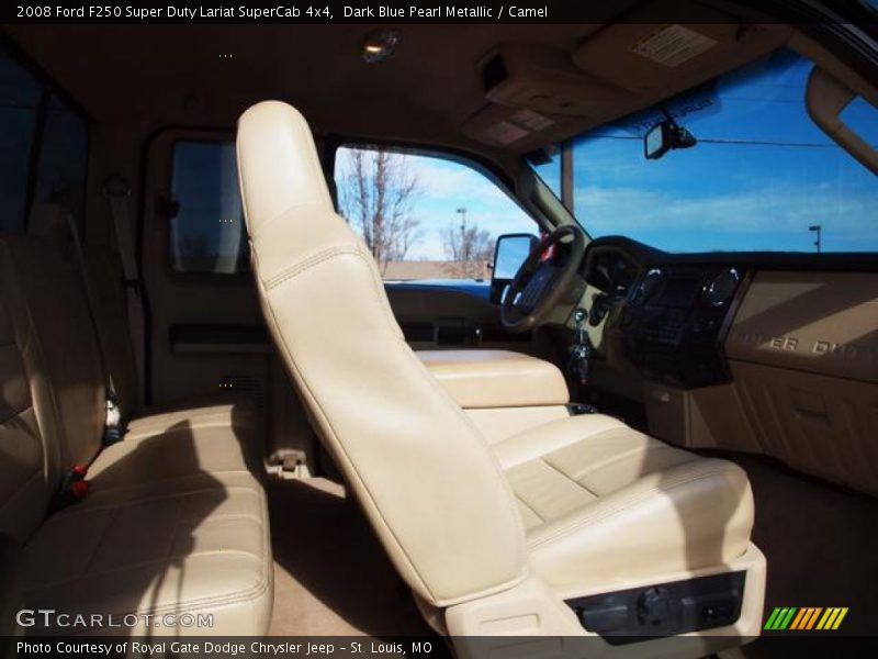 Dark Blue Pearl Metallic / Camel 2008 Ford F250 Super Duty Lariat SuperCab 4x4