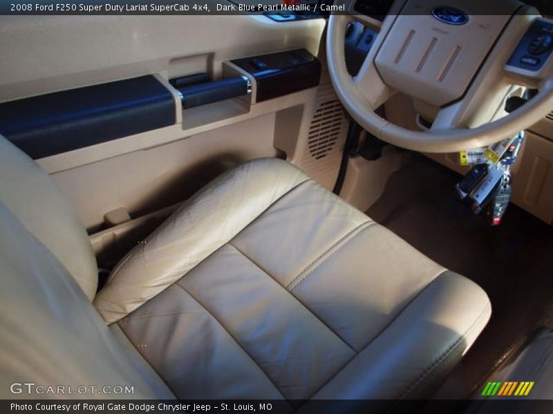 Dark Blue Pearl Metallic / Camel 2008 Ford F250 Super Duty Lariat SuperCab 4x4