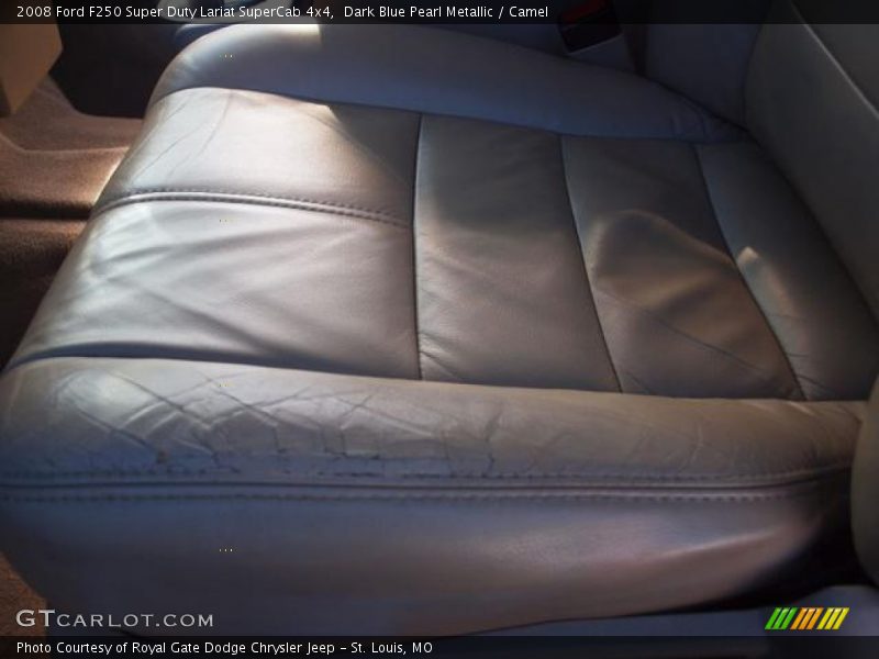 Dark Blue Pearl Metallic / Camel 2008 Ford F250 Super Duty Lariat SuperCab 4x4