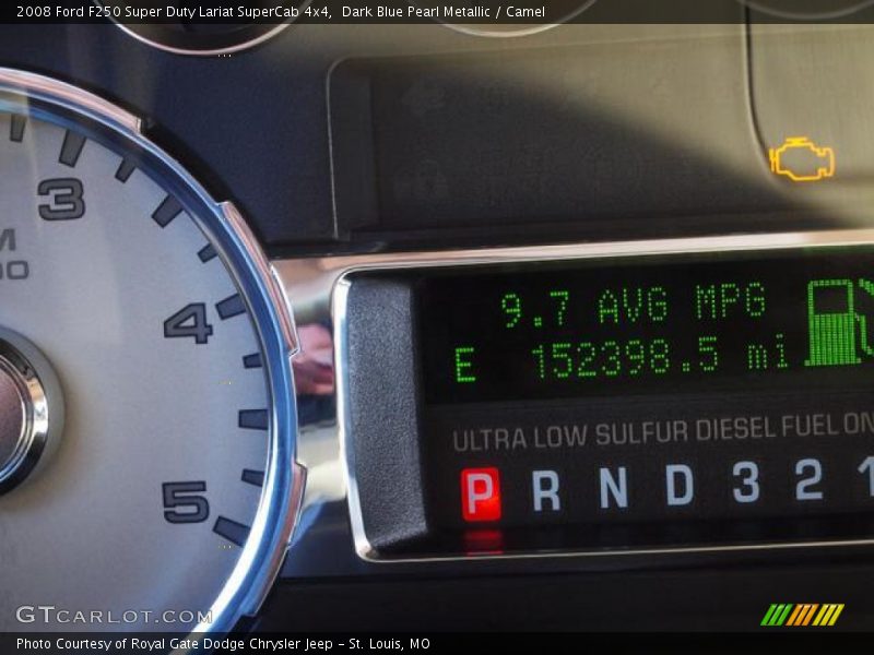 Dark Blue Pearl Metallic / Camel 2008 Ford F250 Super Duty Lariat SuperCab 4x4