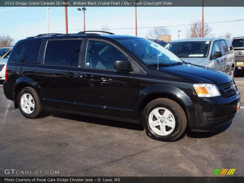 Brilliant Black Crystal Pearl / Dark Slate Gray/Light Shale 2010 Dodge Grand Caravan SE Hero